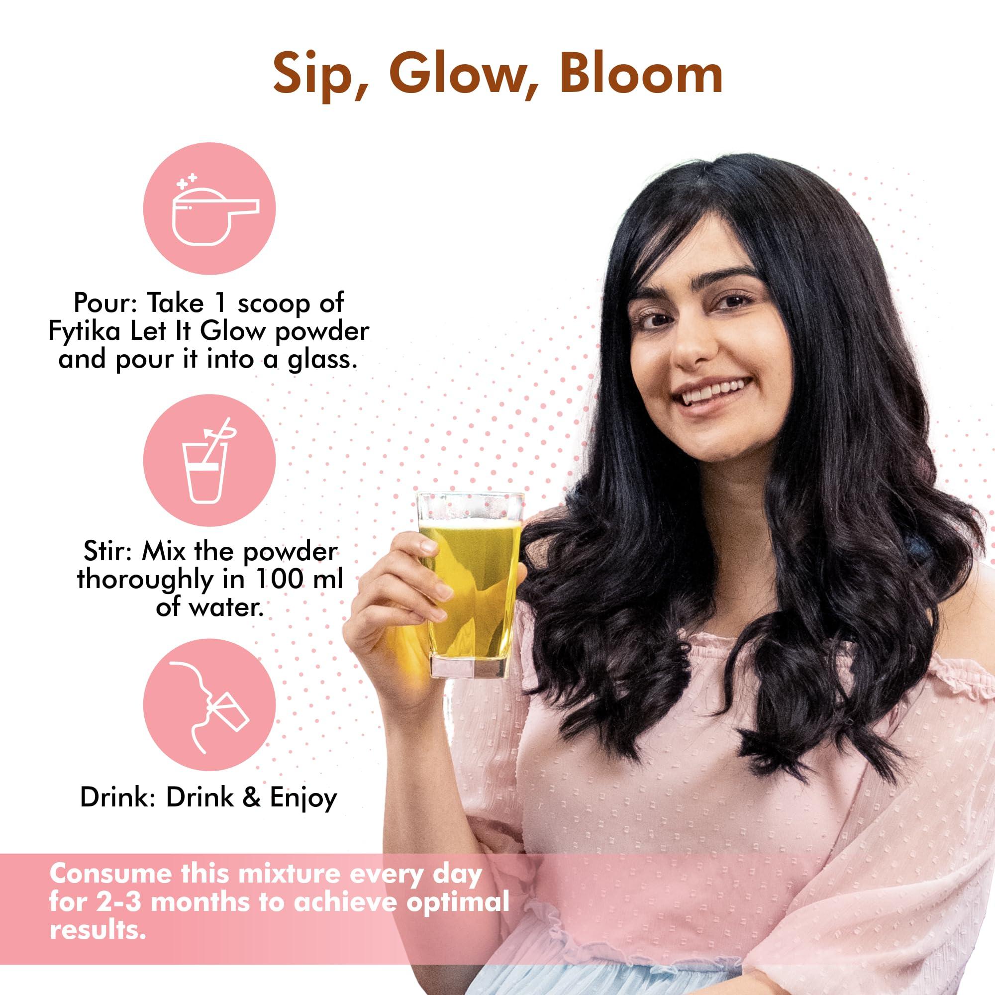 FYTIKA Fytika Let it Glow Pineapple, Collagen Powder-200G + Fytika Flexi Move| Glucosamine, Rosehip Powder extract-60 Tabs + Fytika Strong bones with Calcium and Vitamin D2-60 Tabs