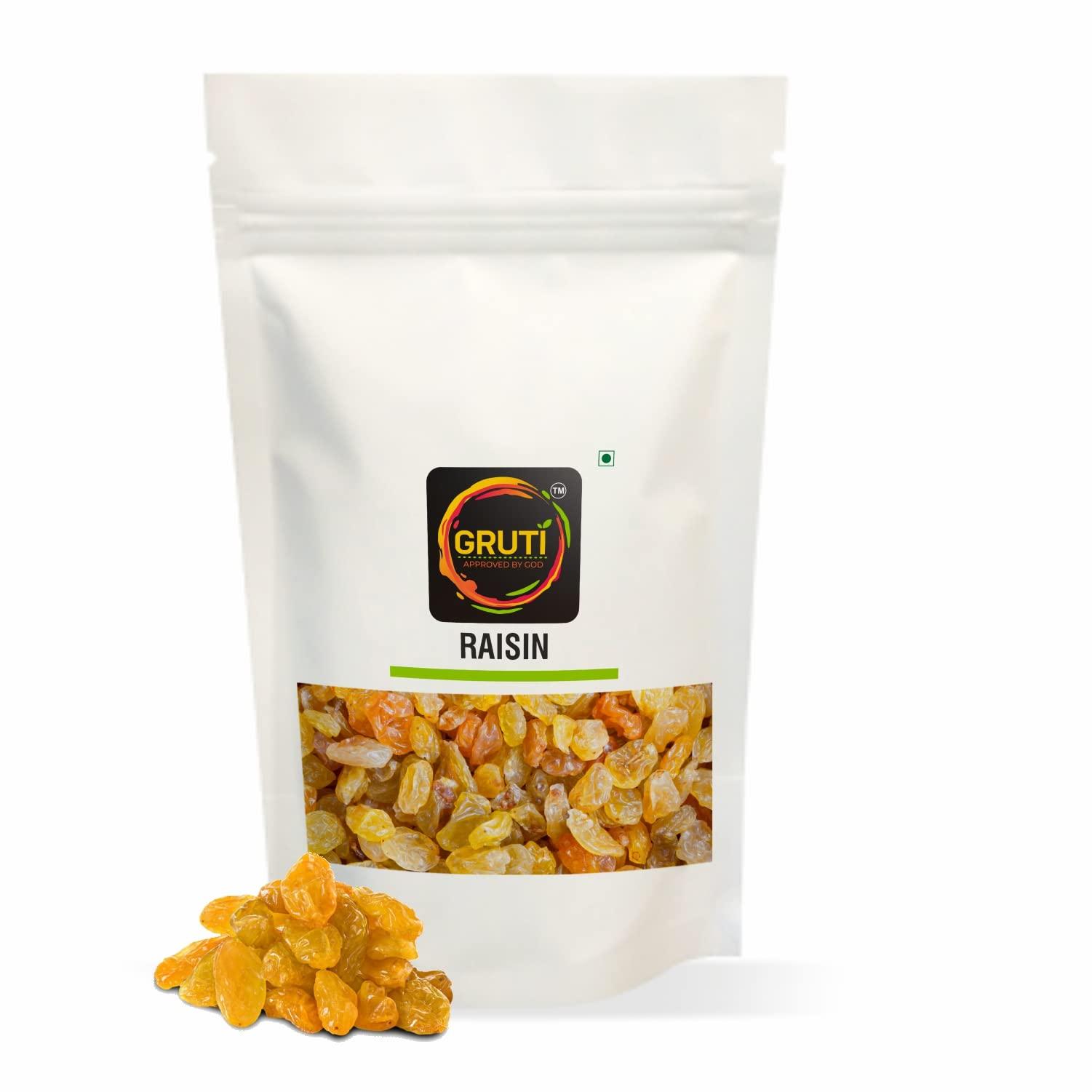 GRUTI Gruti Organic Popular Raisins (Rasine), 250g - Kishmish | Saugi | Kishmish Dry Fruits, Raisins Seedless, 250g