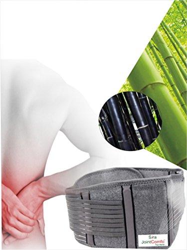Sira JointComfo Sira Bamboo Charcoal Back Belt for Back Pain Lumbar Support Belt Joint Pain Waist Pain Reliever Waist Support Belt Workouts Gymnastic Relief Swelling Dual Adjustable Straps for UNISEX (M)