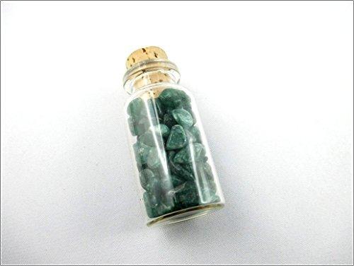 Jet International Crystal Jet Green Mica Chips Mini Glass Bottle Gemstone Reiki Chakra Balancing Holistic Spiritual