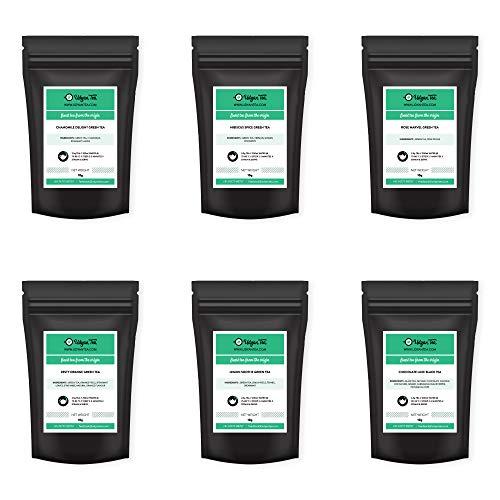 Udyan Tea Udyan Tea Floral And Fruit Green Tea Sampler - 60g | 6 Varieties - 10g Each | Green Tea Assorted Pack | 100% Natural Loose Leaf Tea Samples