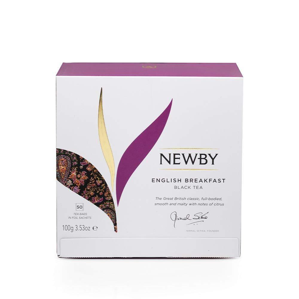 Newby Newby English Breakfast Tea Bags | 50 counts | Strong, Robust Flavour Black Tea | Brew Hot Or Iced Tea | Antioxidant Rich | 100 gm