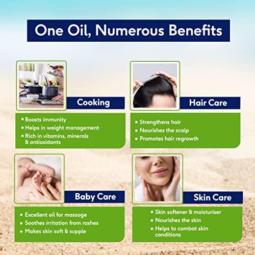 Sri Sri TATTVA shuddhta ka naam Sri Sri Tattva Organic Virgin Coconut Oil, 200ml - Cold Pressed, Natural, Pure Coconut Oil for Healthy Hair and Skin Care - Suitable for Cooking