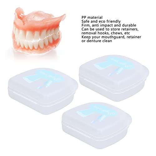 Fabater Denture Storage Box, Anti Impact Firm Sturdy Mouth Guard Container Waterproof Denture Case for Home Travel for Dental Clinic