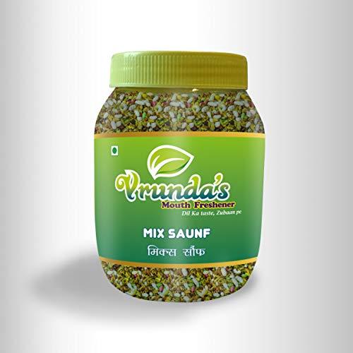 Vrunda's Vrunda's Mix SAUNF 500 Gm [Indian Mouthfreshner,Natural Badishep ,Healthy Fennel Seeds,Roasted Saunf,Digestive Aniseed ,Mix variyali, After Meal Mukhwas]