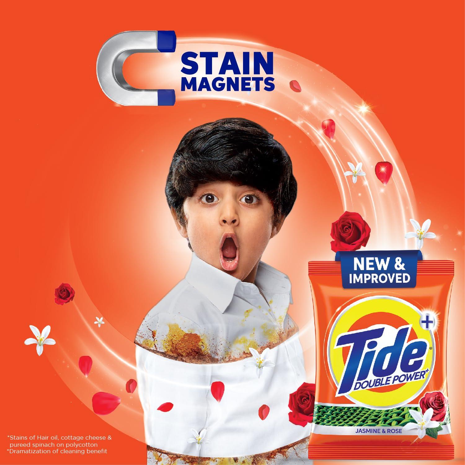 Tide Tide Plus Double Power Detergent Washing Powder Jasmine & Rose 6kg + 2kg FREE (Pack of 2)