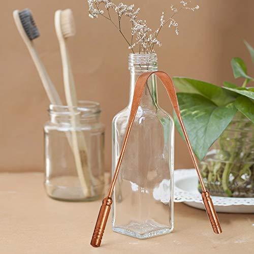 ADITEE 100% Pure Copper & Rust Free Tongue Cleaner, Tongue Scraper with Great Grip & Non-Synthetic Handle | Improve Oral & Gut Health, Eliminate Odor (Medical Grade) For All Ages | BPA Free - Pack of 2