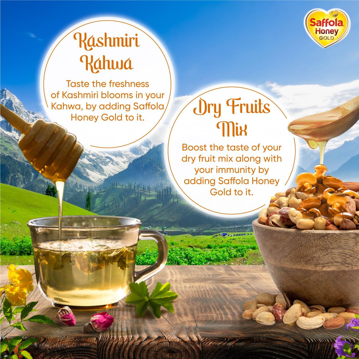 Saffola Saffola Honey Gold, 100% Pure Honey, Made with Kashmir Honey, 500g