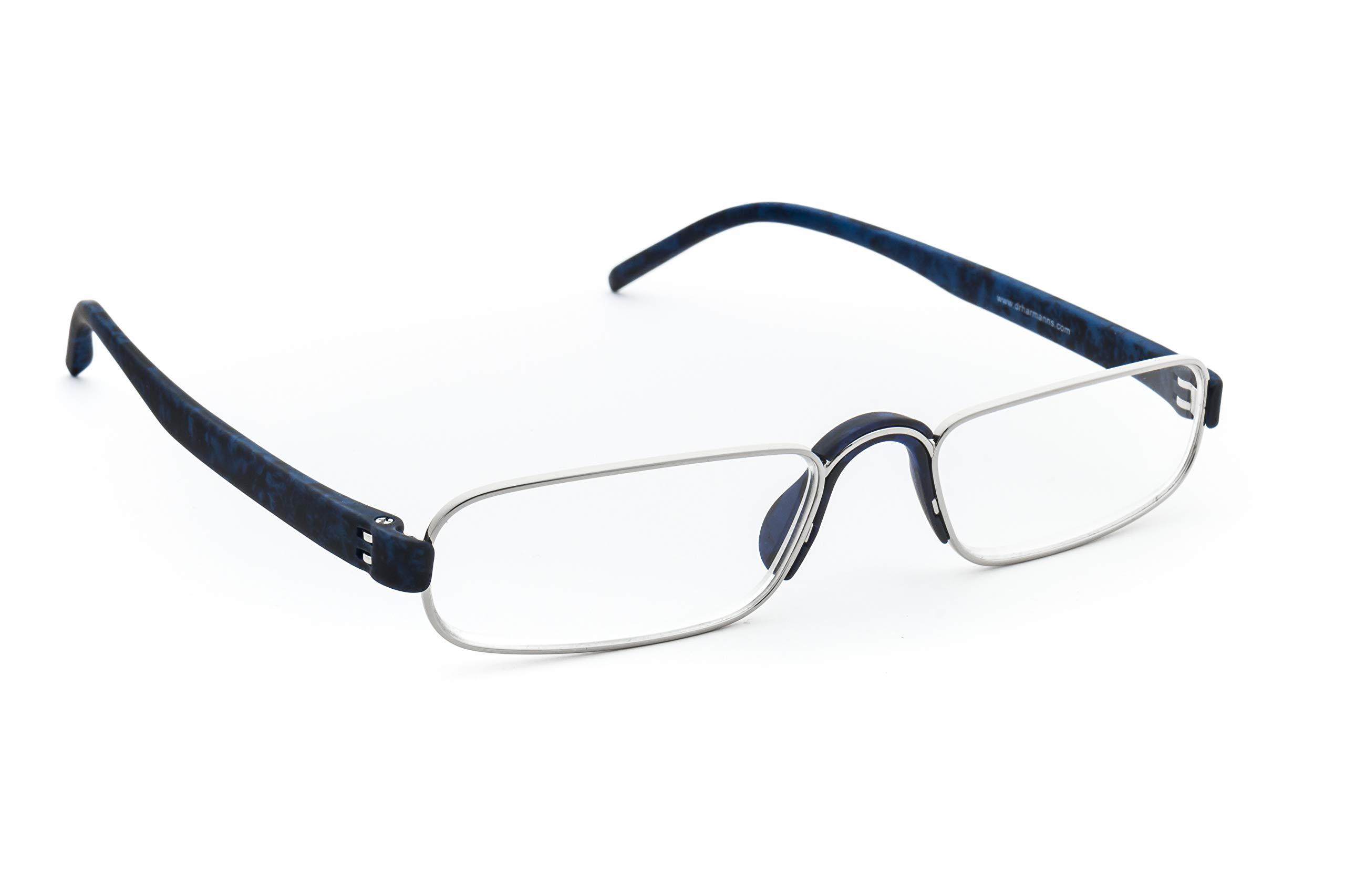 Dr.Harmann's Dr.Harmann's Rectangular Reading Glasses (Blue) (CEO +2.75)