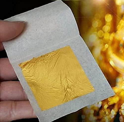 ROYAL HIND RAJASTHAN WARAQ ROYAL HIND RAJASTHAN WARAQ Gold Vark for Sweets - Gold Edible Finest Gold Leaves (5Inch*3 Inch-4 sheets)