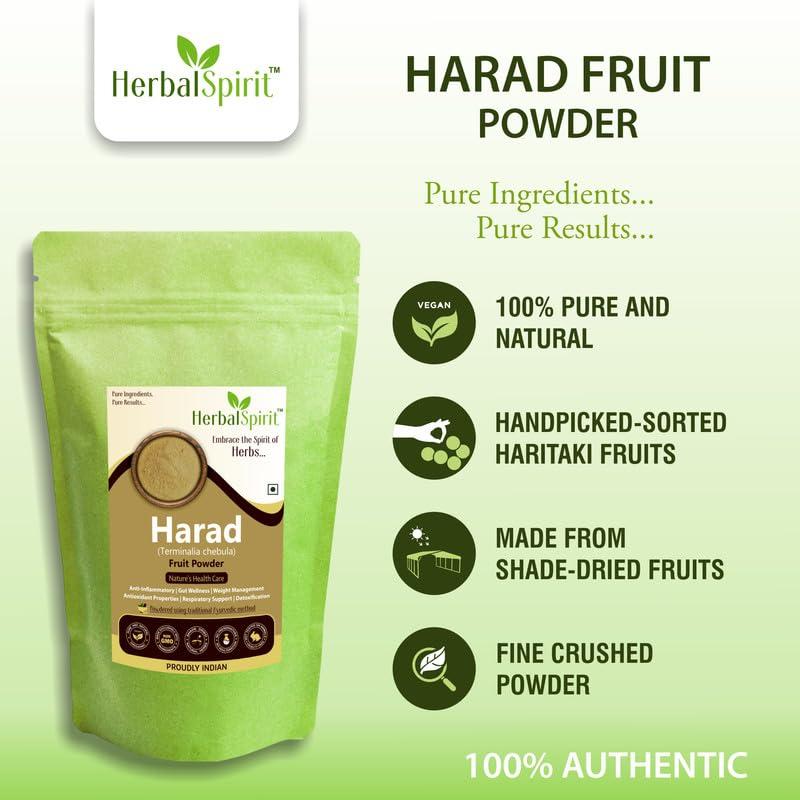 HerbalSpirit Herbal Spirit Harad Powder Organic, 900gm | Haritaki Powder | Kadukkai Powder Organic | Karakkaya Powder Organic | Karakaya Powder | Inknut Powder | Hadak Powder Ayurvedic | Haritaki Churna |