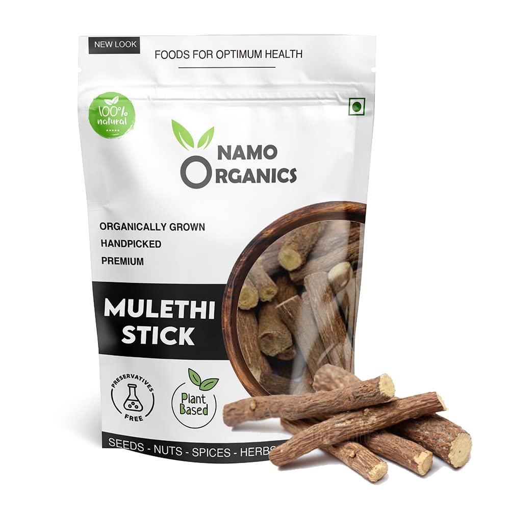 Namo Organics NamoOrganics - Mulethi Stick For Eating - 200 Gm - yashtimadhu/Licorice Roots for Throat