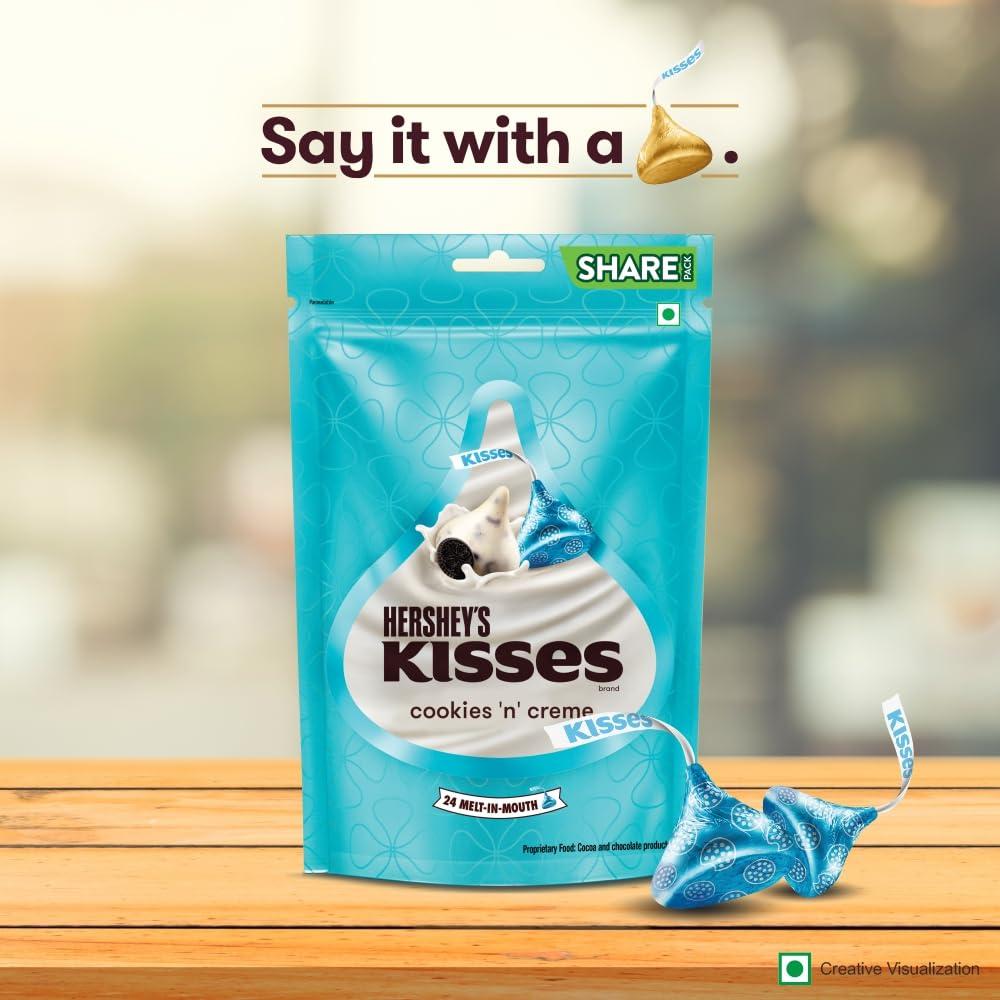 HERSHEY'S HERSHEY\'s Kisses Cookies \'N\' Creme Chocolate|Melt-In-Mouth Delights|Individually Wrapped 100.8G