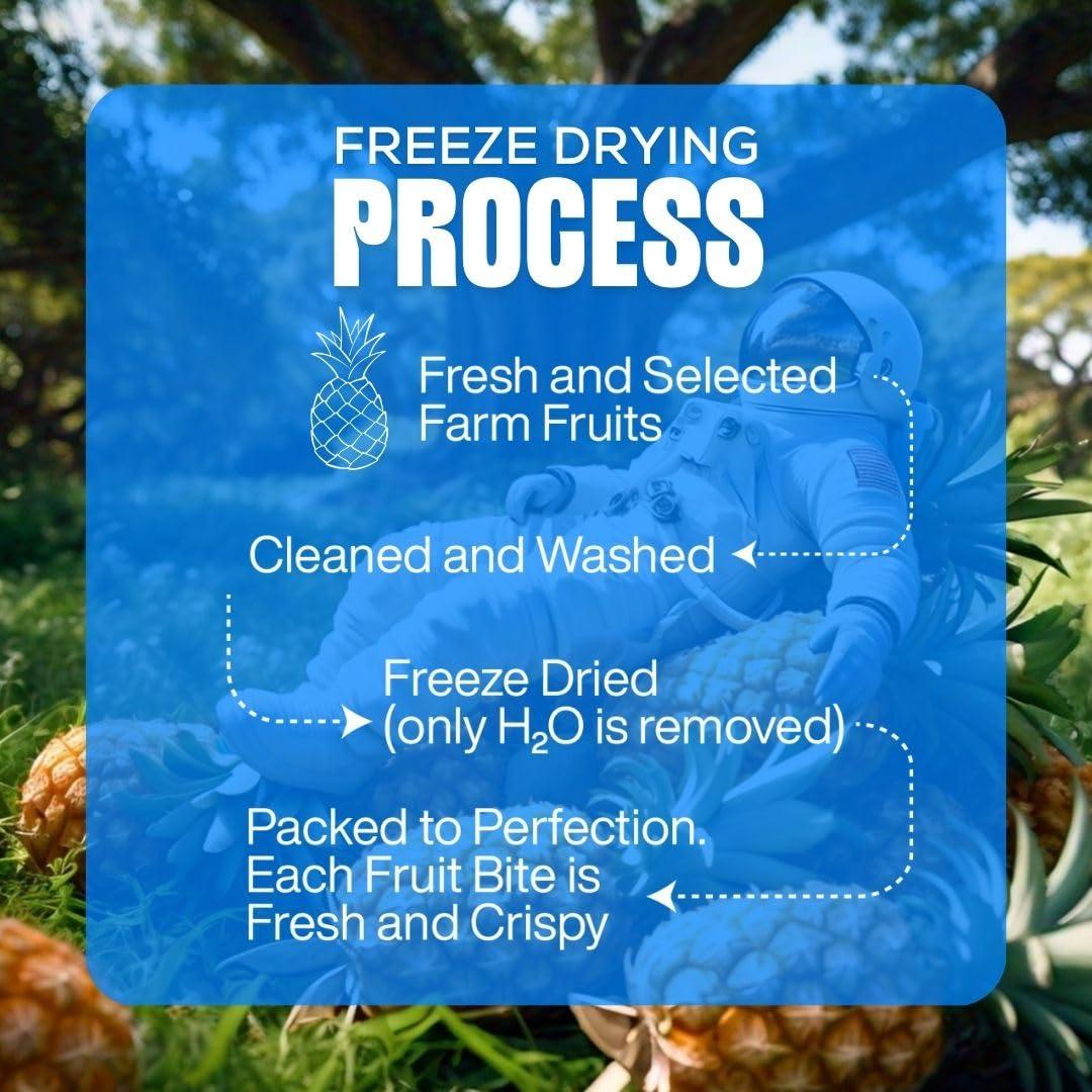 Moon Moon Freeze Dried Pineapple Chips | Healthy Pineapple Snack | 100% Natural, Vegan, No Preservatives, No Added Sugar | 16 Gm | Moon_Pineapple_Chips | (16Gm) Pack of 3