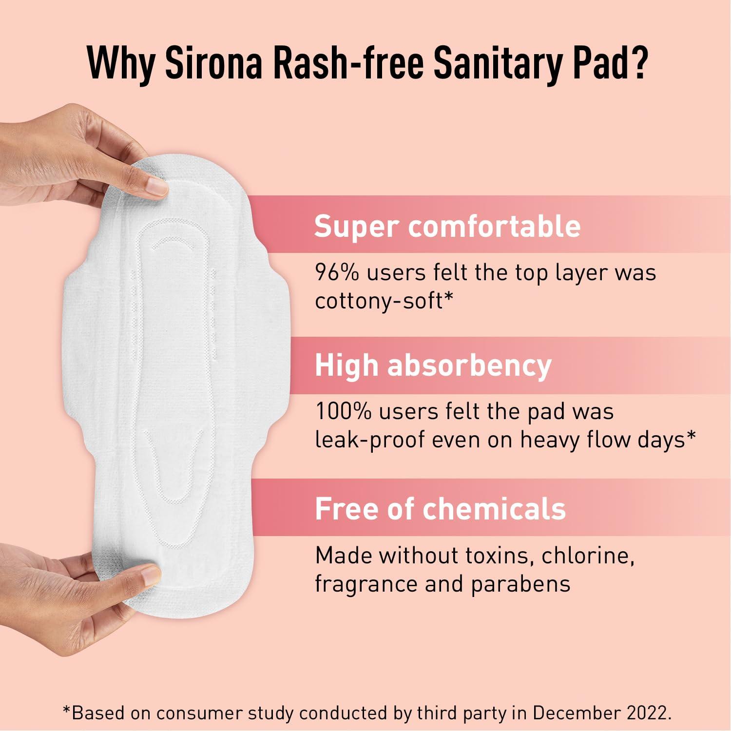 Sirona Sirona Max Sanitary Pads for Women | XL Plus (Pack of 30 Pads) | 100% Rash Free & Toxic-Free | Organic Cotton Sanitary Pad | Up to 0% Leakage, Comfortable & High Absorbency