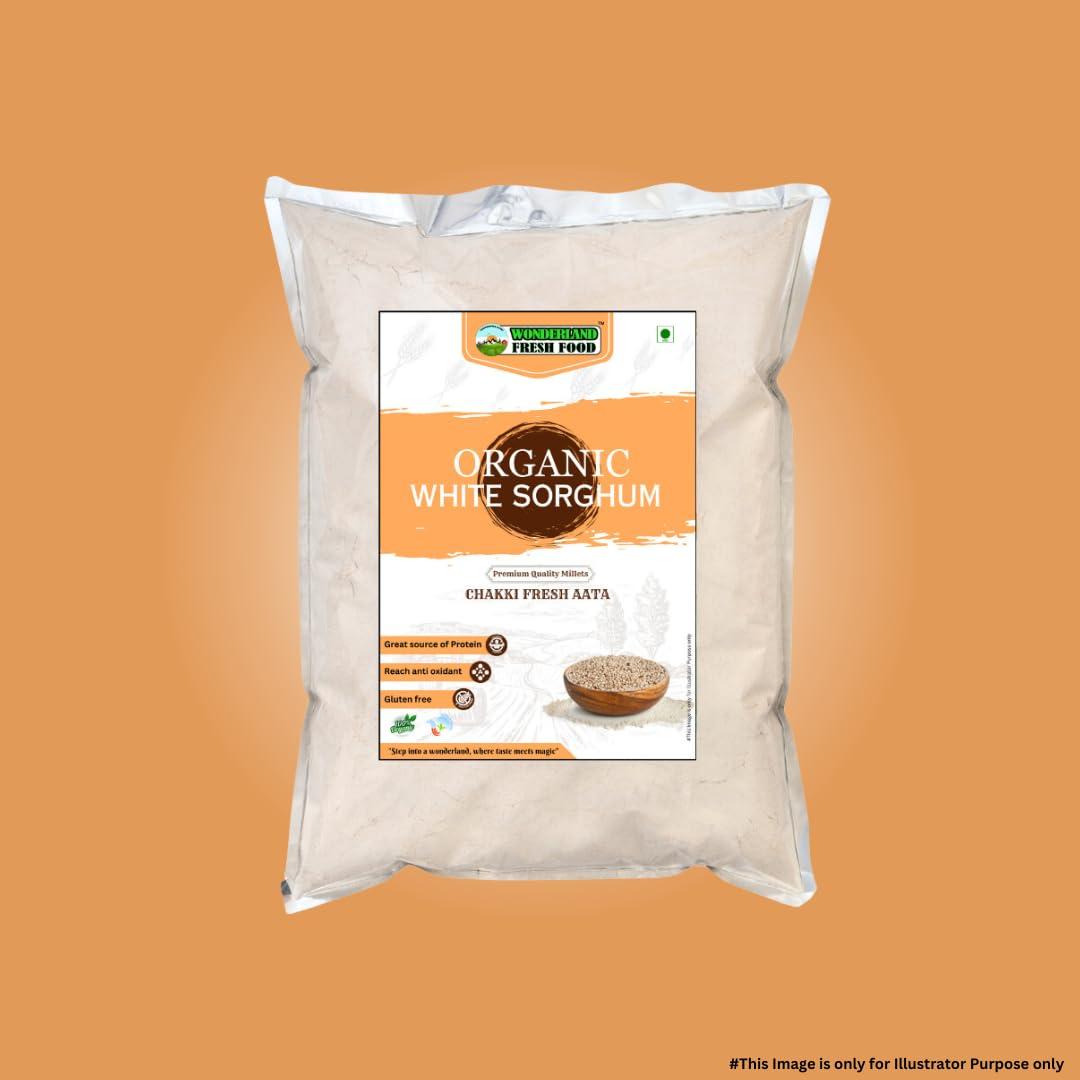 WONDERLAND FRESH FOOD Natural Fresh Jowar Atta | Jowar Flour | Sorghum Atta | Sorghum Millet Flour | Stone Ground Chakki Fresh Atta By Wonderland Fresh Food (2 Kg)