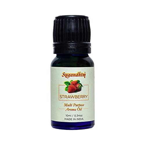 Sugandhim Sugandhim Multipurpose Aroma Oil Strawberry, 1 x 10ml, Natural Oil, Imparts Freshness In Bedroom Living Room Study Office & Other Spaces