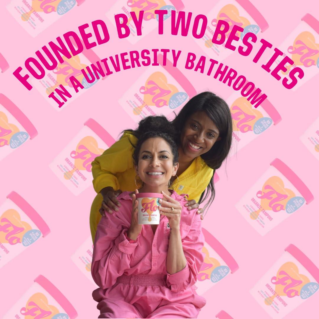 FLO FLO - Organic Applicator Tampons with Width-Wise Expansion, Natural Comfort Cotton, Plant-Based, Biodegradable & Plastic Free, Superior Leak-Busting Protection, Regular & Super Combo Pack, 14 Count