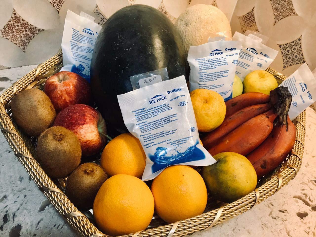 TINSICO TINSICO Ice Bag Water-Injection Ice Pack for Pain Relief and Ice Box (Pack of 2, 200 ML) Reusable Cold Pack for Food Medical Storage and Delivery