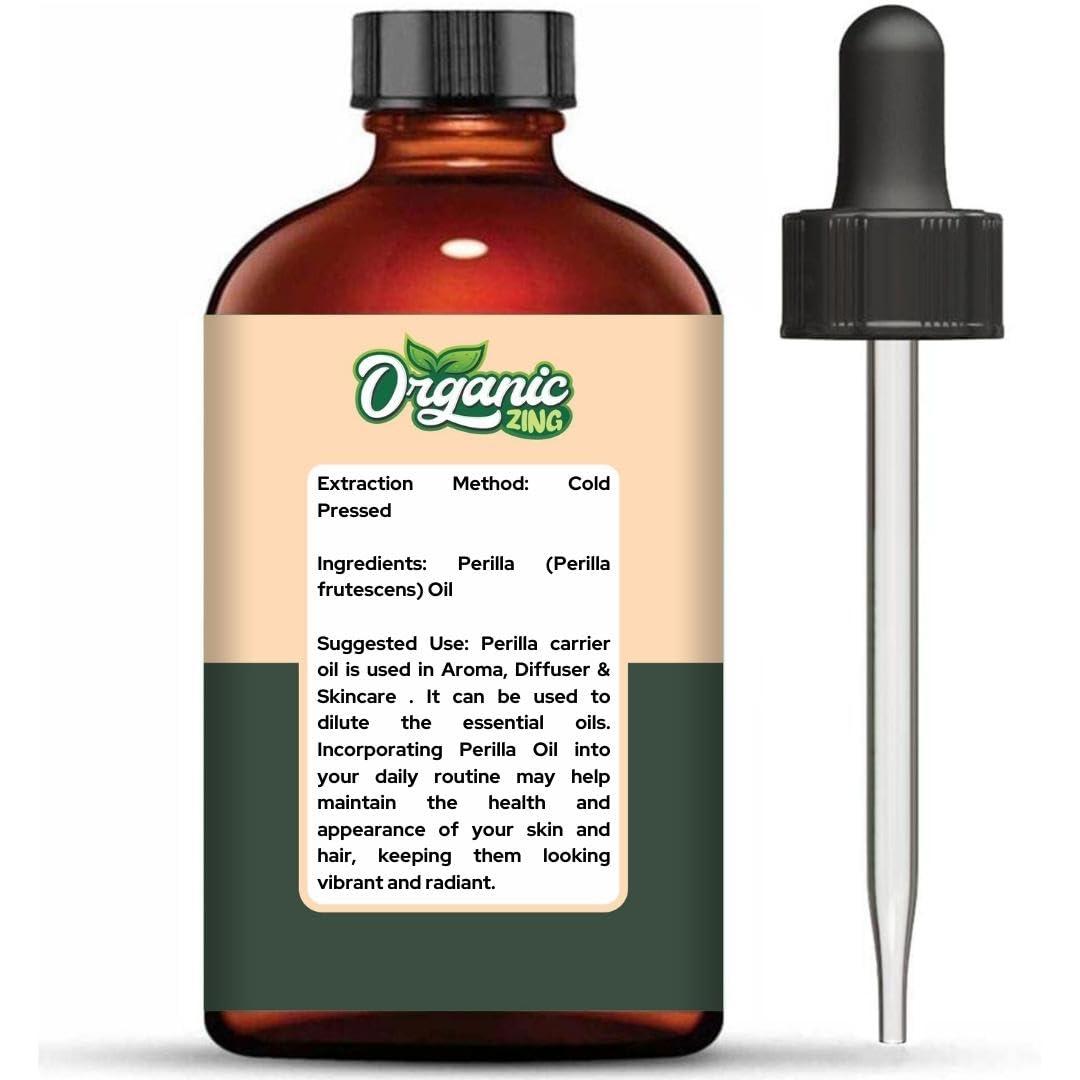 ORGANIC ZING Organic Zing Perilla (Perilla frutescens) Oil | Pure & Natural Carrier Oil for Aroma, Diffuser & Skincare - 118ml/3.99fl oz