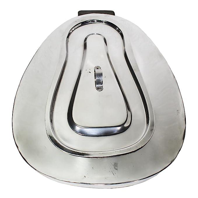 Generic Premium Quality Stainless Steel Bed Pan/Vomit Basin/Urin Pot with Cover - 2000ml - For Bedridden Patient (Men Women)