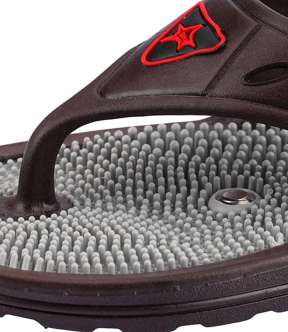 EKIN EKIN Acupressure slipper acupressure sole with magnetic power flip flops acupressure foot feet massager slippers for men women children chappal blood circulation body massager _Brown_8