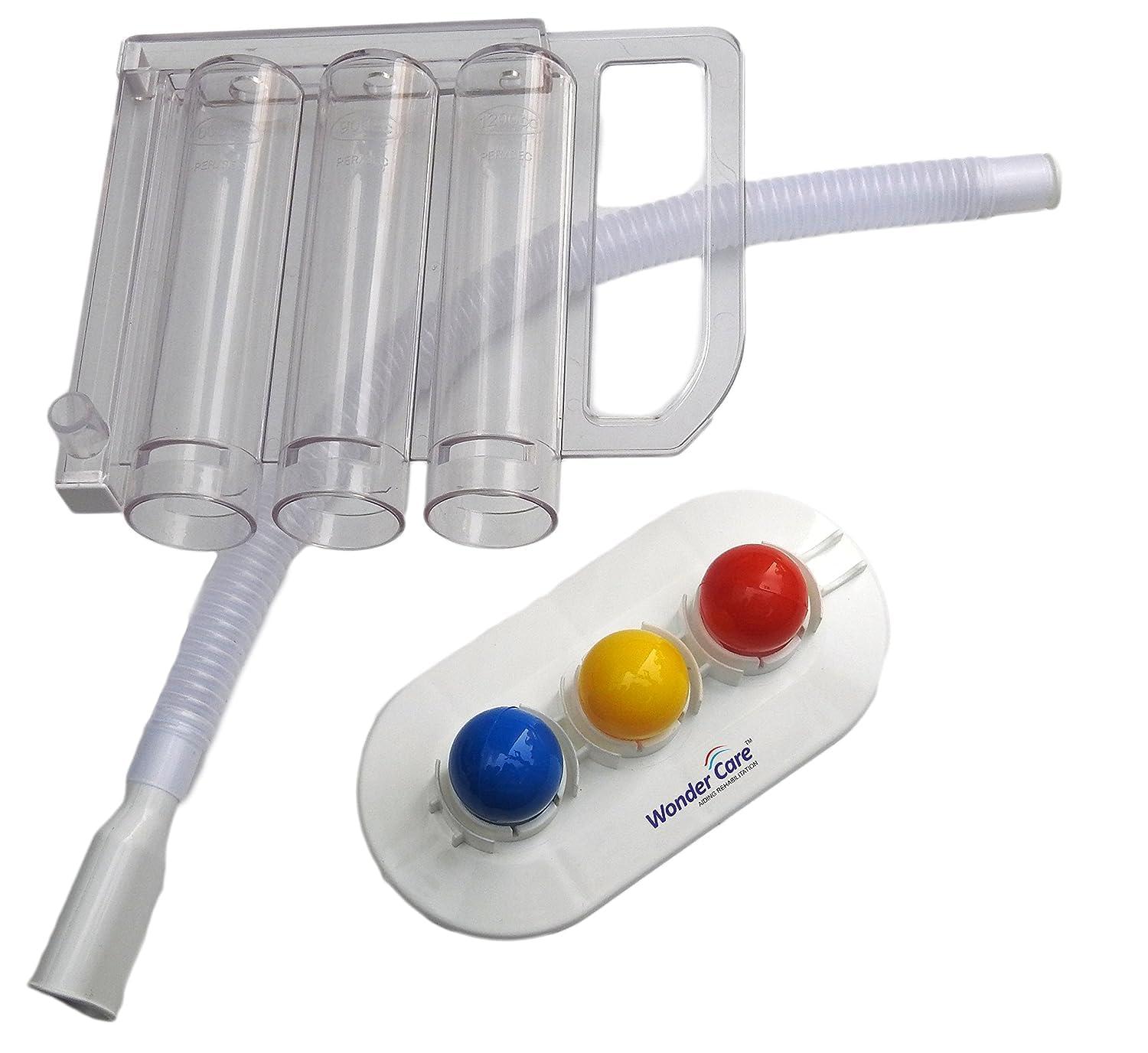 Wonder Care Wonder Care- Deep Breathing Lung Exerciser - 3 Balls Incentive Spirometer - Small and Washable for Adults, White, Pack of 1.