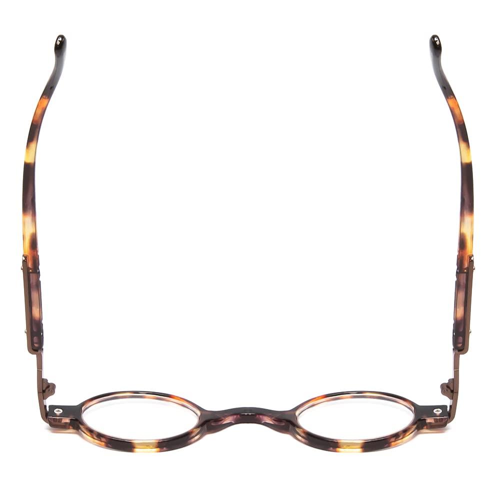 Calabria Calabria R314 Vintage Professor Oval Reading Glasses Incredibly Lightweight, Tortoise, Medium