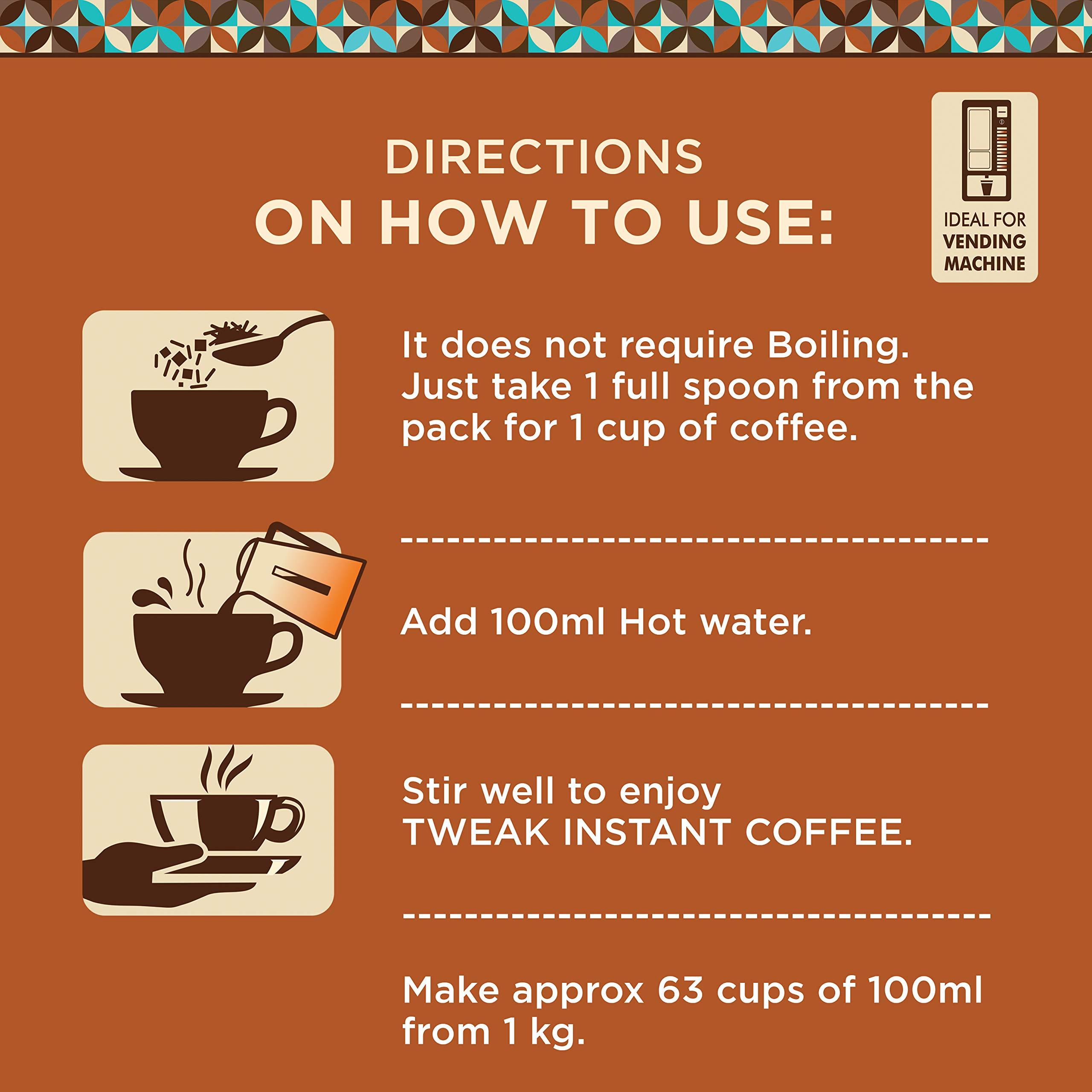 C.B.SHAH & CO. TWEAK Instant Coffee Premix 1 kg Pack (Combo Pack of 3 Packetx 1 kg each). Make approx 62 cups of 100ml from 1 kg.