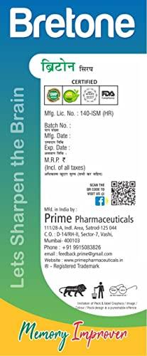 Prime Prime Bretone Shankhpushpi Syrup is loaded with Brahmi, Shankhpushpi and 11 essential herbs. It helps sharpen the memory, keep brain healthy and helps live a stress free life. (200 ml x 2)