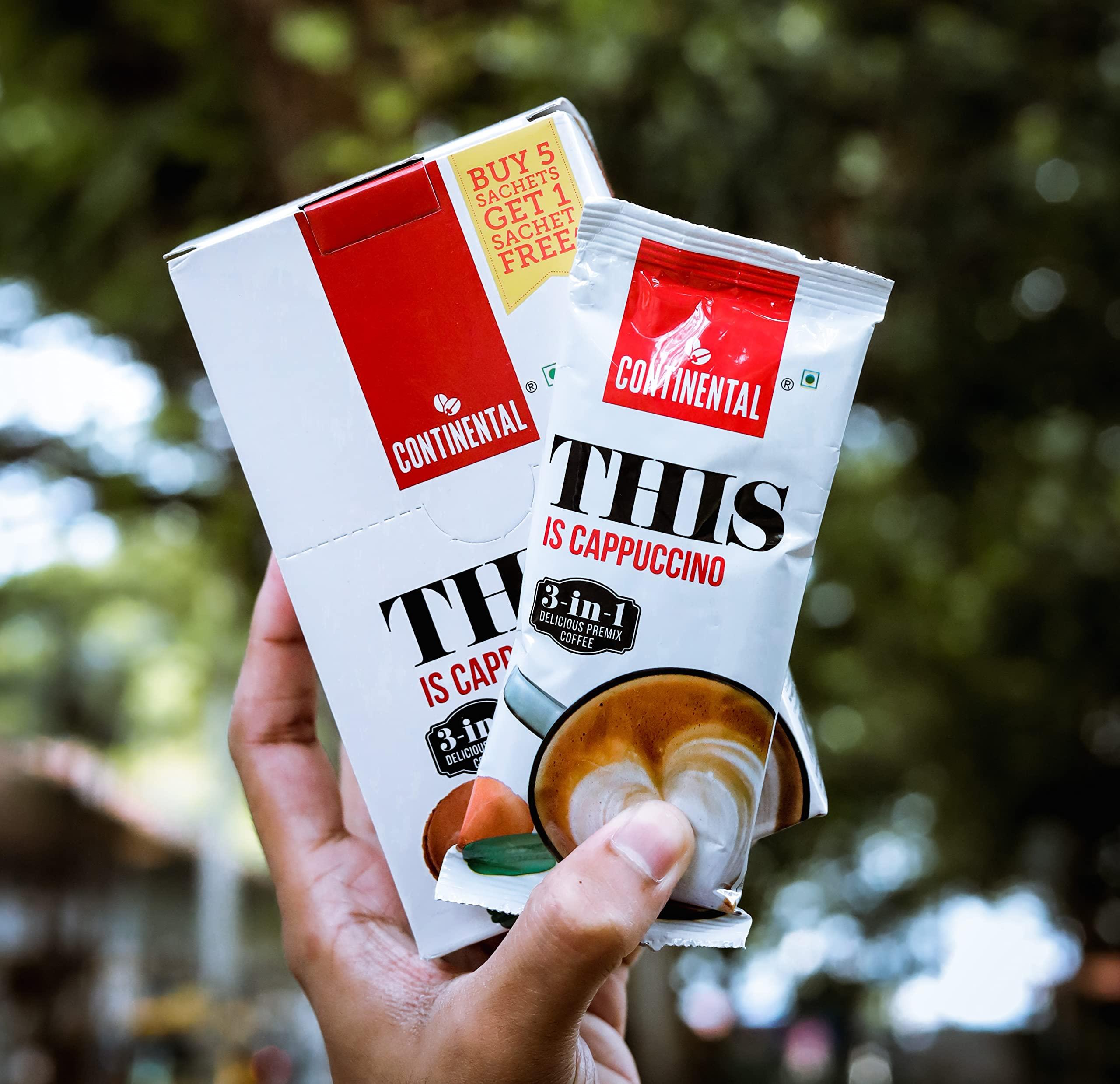 Continental This Continental This Cappuccino 3 In 1 Premix Instant Coffee 132G (22G*6 Sachets) (Pack of 2) Carton, Ground