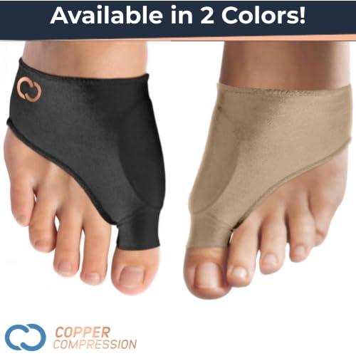 Copper Compression Copper Compression Bunion Cushions and Bunion Corrector Relief Sleeve for Women and Men. Guaranteed Highest Copper Bunion Pads Bootie Cushion Sleeves. Relief for Bunions, Hallux Valgus, Feet. 1 Pair