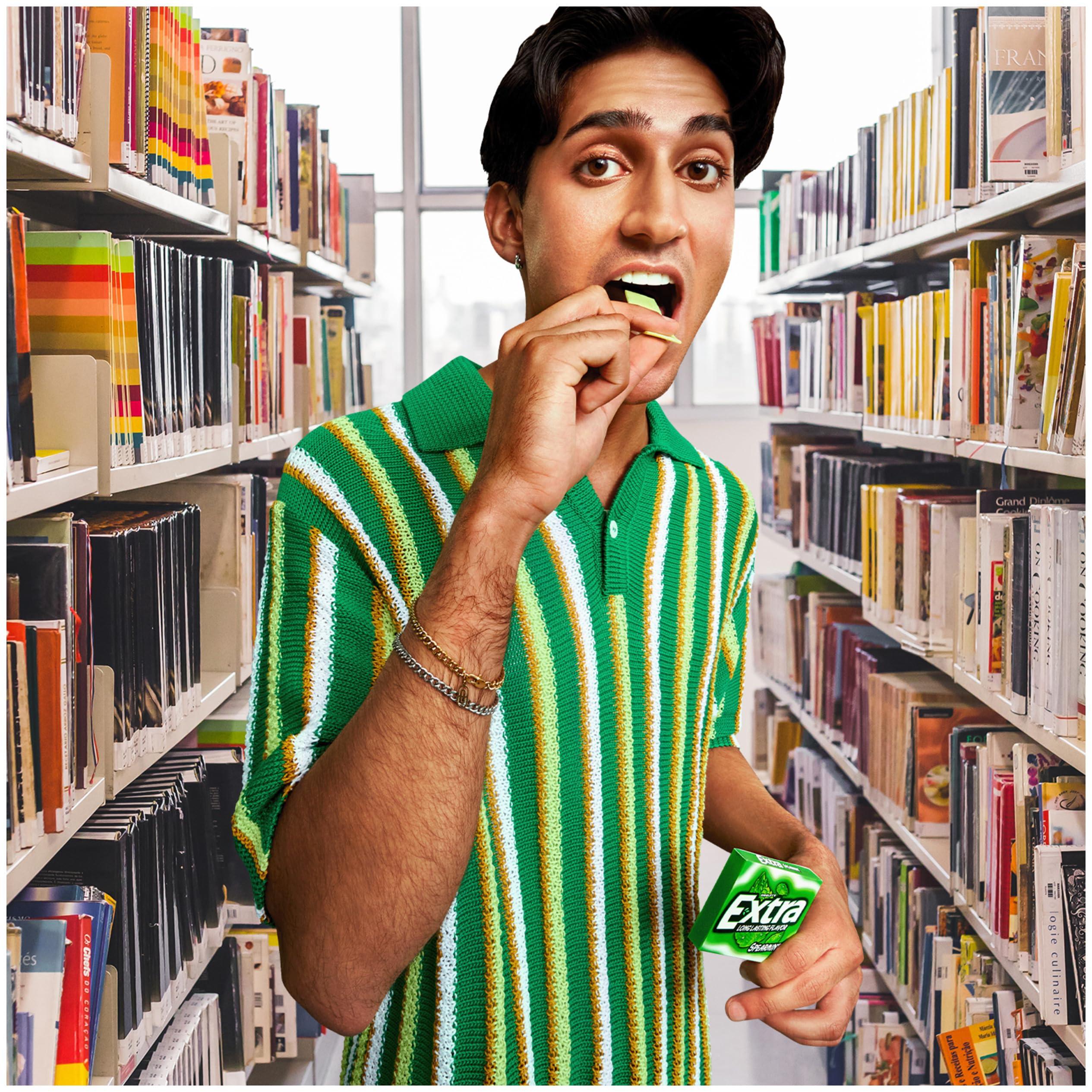 Wrigley's Extra Wrigley\'s Long Lasting Flavor Spearmint 15-Sticks, 40.5 g, 10 Pack