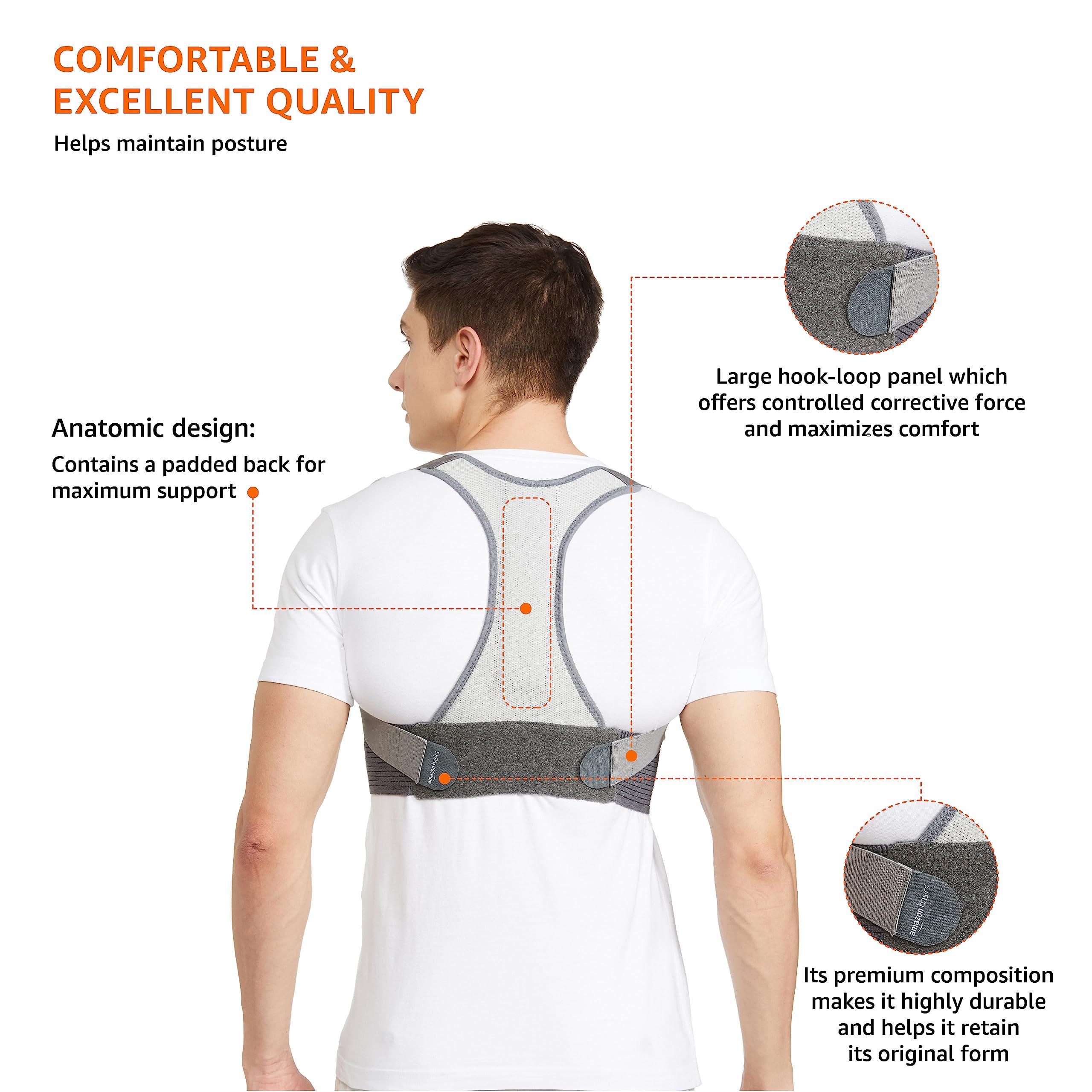 Amazon Basics Amazon Basics Posture Corrector Back Support | Extra Large (XL) Size | Material Foam | Ergonomic Design | For Back Pain, Back Straight And Shoulder Support