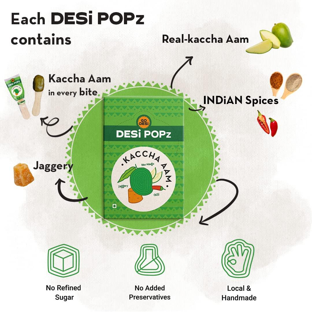 GO DESi GO DESi POPz Candy Combo - Imli Pop (40 Pieces) & Kaccha Aam (40 Pieces)