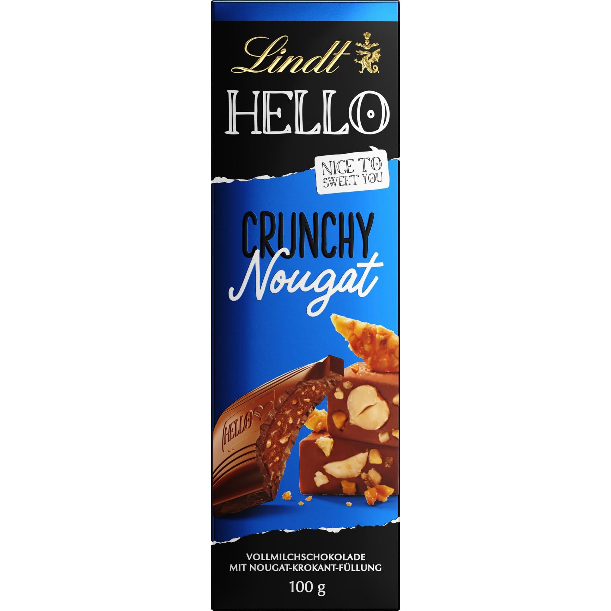 Lindt Lindt Hello Crunchy Nougat Milk Chocolate Bar Pouch, 100 g