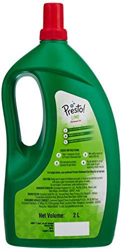 Presto! Amazon Brand - Presto! Matic Top Load Detergent Liquid - 2 L & Amazon Brand - Presto! Dish Wash Gel - 2 Litre (Lime)