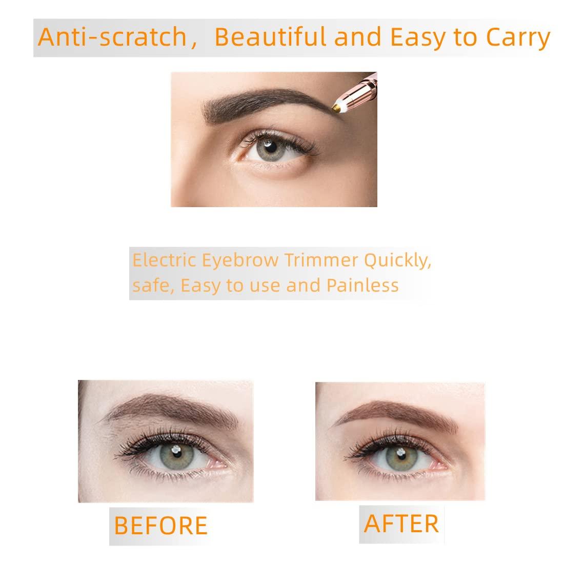 Colordiary Eyebrow Hair Remover,Electric Eyebrow Trimmer with LED Light,Painless Precision Portable Eyebrow Razor for Women Face with USB Interface,Rechargeable Eyebrow Epilator for Lips Nose Chin