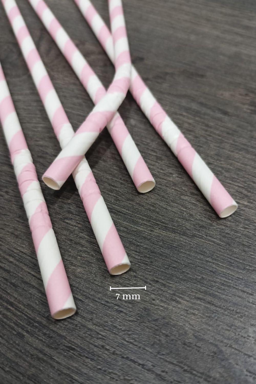 Wiies Straw 7 mm Pack of 50 Pcs Bend Paper Straw 7.5 inch Ecofriendly Straws Aqua Fancy Straws for Drinking Juice Party Straw Pack Paper Straws for Drinking Juice Disposable Paper Straw