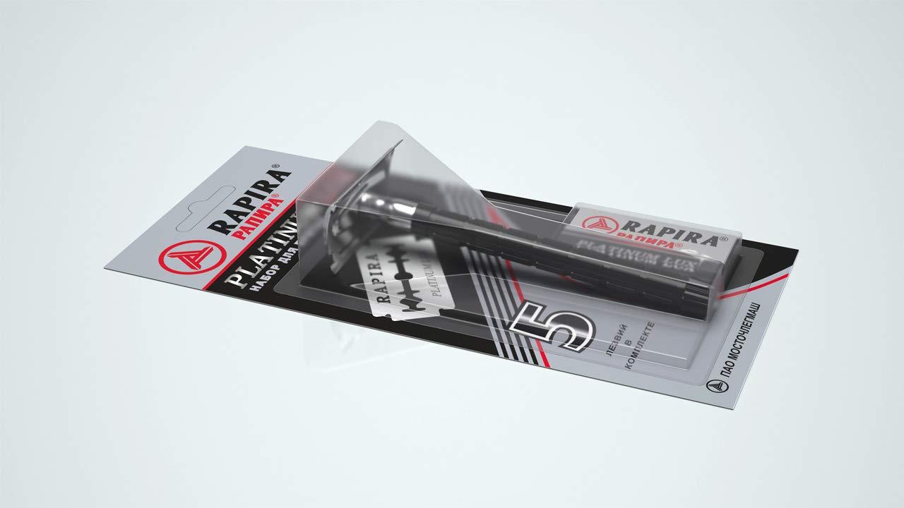 Rapira Rapira Platinum Lux Double Edge Safety Razor & 5 blades