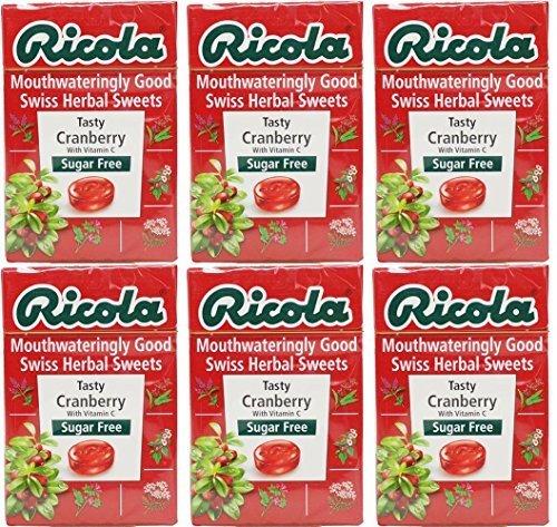 Ricola (6 Pack) - Ricola - Cranberry Sf Lozenges Box | 45G | 6 Pack Bundle