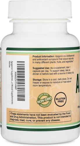 ATHINIKA NUTRITION Apigenin Supplement - 50mg per Capsule, 120 Count (Powerful Bioflavonoid Found in Chamomile Tea for Relaxation, Sleep, and Mood) Senolytic Flavonols for Aging (Gluten Free)