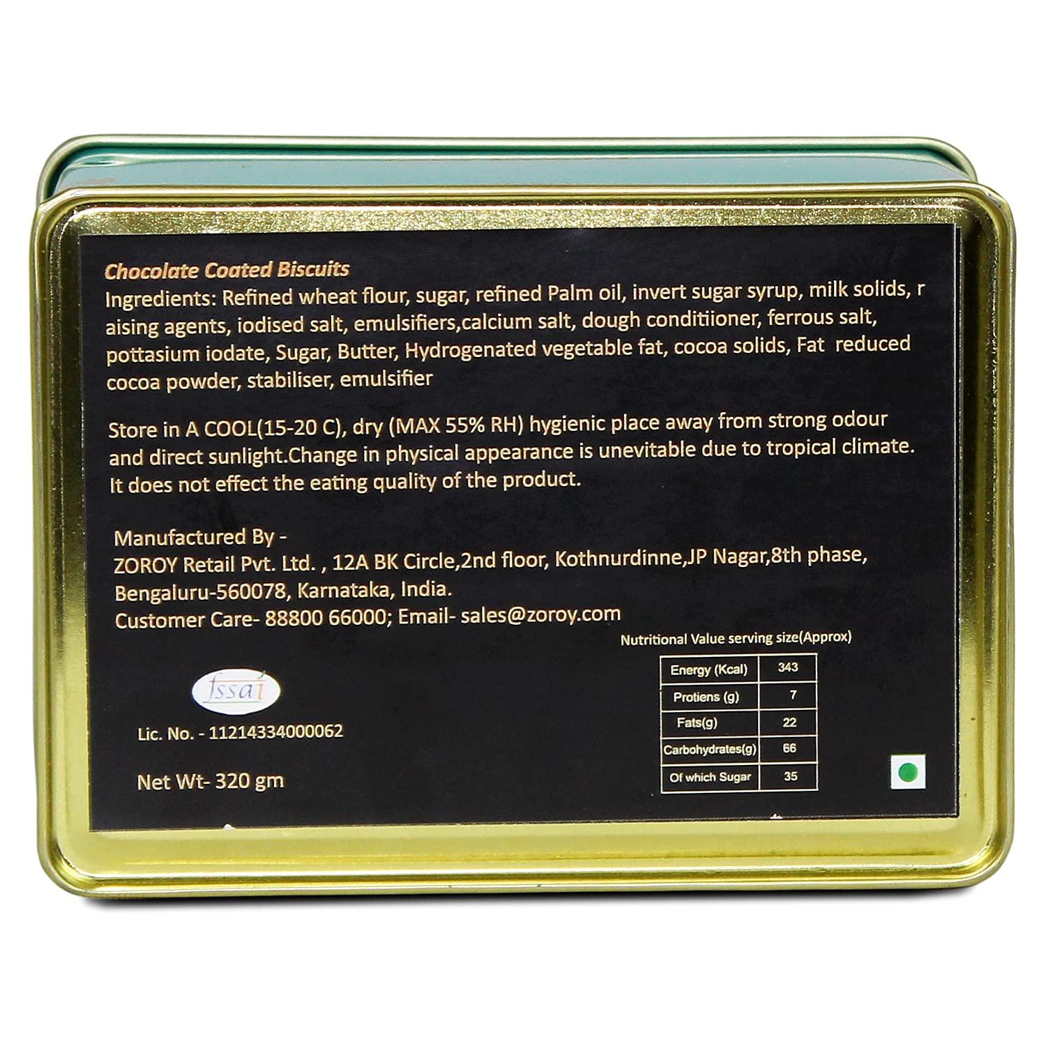 ZOROY LUXURY CHOCOLATE ZOROY Luxury Chocolate coated Biscuits | Biscuit chocolate | Crisp Biscuits dipped in chocolate | Gourmet chocolate gift box | 16 nos | 240 grams