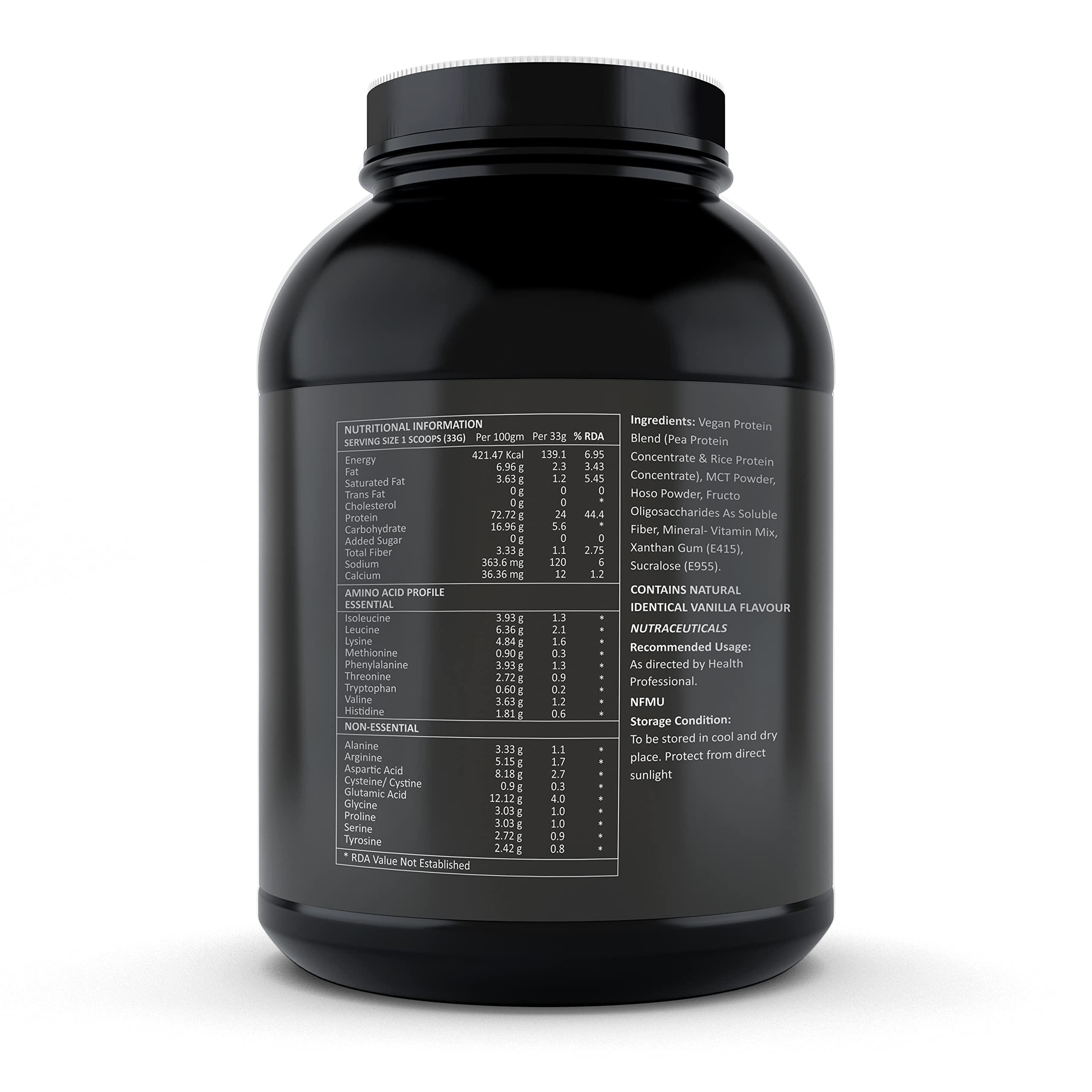 WHOLE NUTRITION Whole Nutrition Vegan Plant Protein (24g Vegan Protein - Pea & Brown Rice Protein)4.6g BCAA- 1 kg Vanilla Flavor