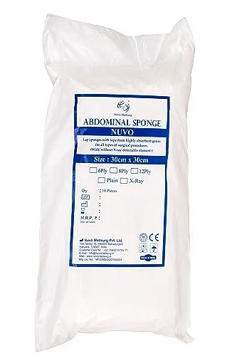 NUVO MEDSURG NUVO MEDSURG Non Sterile Abdominal Sponge BP - 17 l 30cm x 30cm x 6 PLY (Pack of 10)