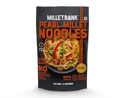MILLET BANK Millet Bank Pearl Millet and Little Millet Noodles Combo | No Maida, Not Fried, No MSG | Pack of 2-180g Each