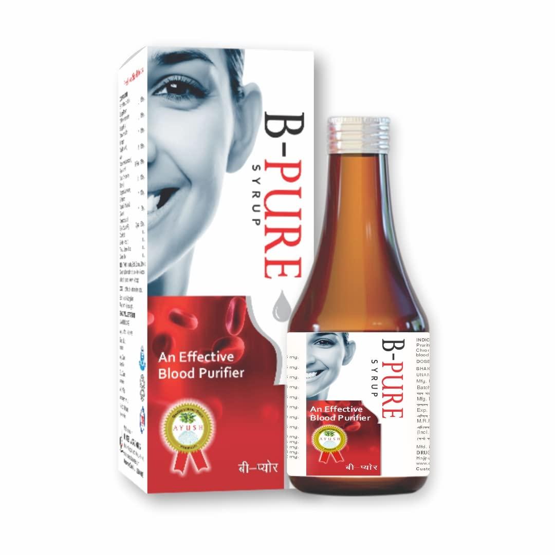 Drugs Laboratories Drugs Laboratories B.Pure Blood Purifier 450ml Syrup/Reduces Pimples and blemishes| Prevents Acne | Remove Allergy 100% Safe, Ayurvedic Formula for Glowing Pimple free skin
