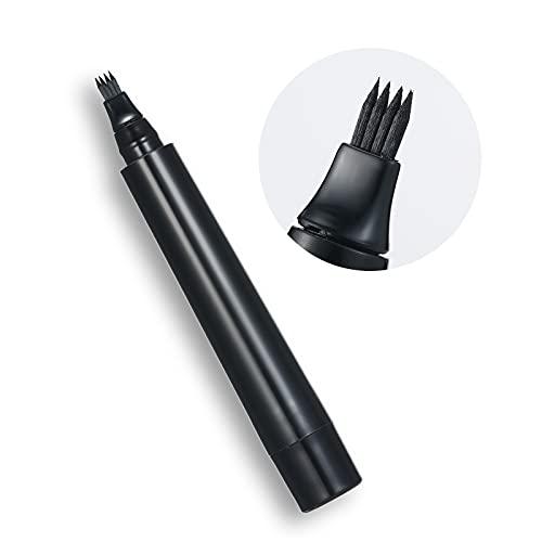 POOWE Beard Filler Pen & Beard Brush Male Mustache Shape Repair Effective Enhance Facial Hair Waterproof & SWEA roof Beard Pen Kit for Man(Black)-POOWE