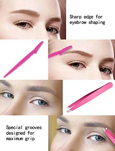 Kapmore Kapmore Facial Hair Remover Facial Threading Tool Set Removing Hairs On The Upper Lip, Chin, Cheeks, Sideburns Including Hair Epilator Wand, Beauty Tweezers,Eyebrow Shaping Razor Rose Pink