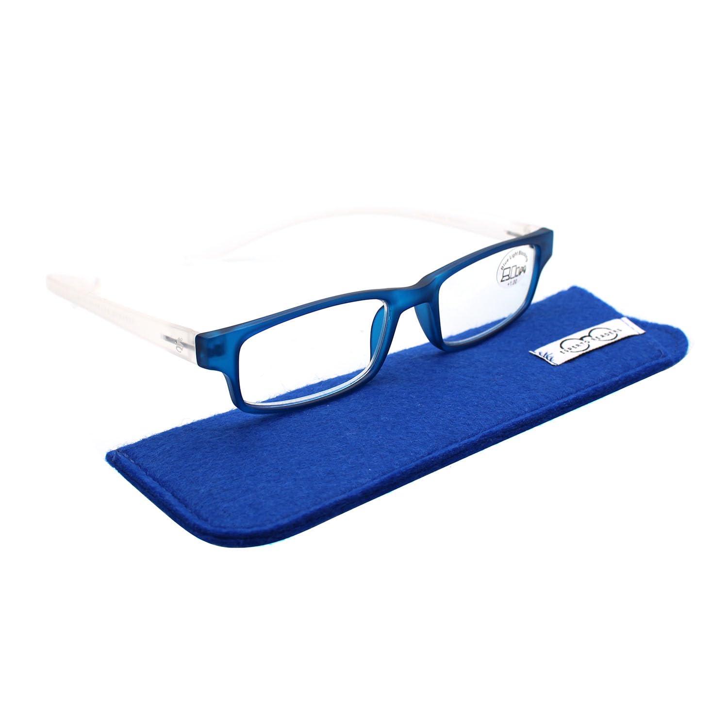 ESPERTO READERS ESPERTO READERS Necky Reading Glasses - Blue Cut Lens With Antireflection & Ultra Light Weight For Men & Women Blue +1.00 to +3.00 Power (+2.25)